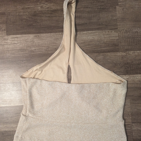 🔥NWT:🔥L Baddie Grunge New Preppy Beachy Banana Republic Cream Halter Top - Picture 3 of 7